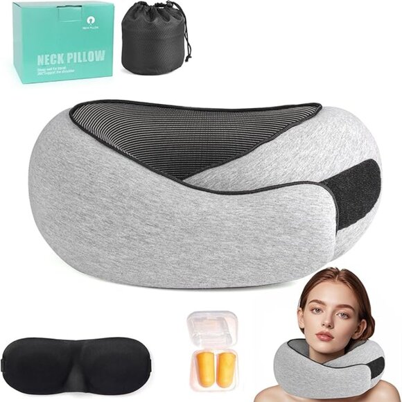 New Travel Pillow Neck Pillow Airplane Memory Foam Travel Neck Pillow - Picture 1 of 3